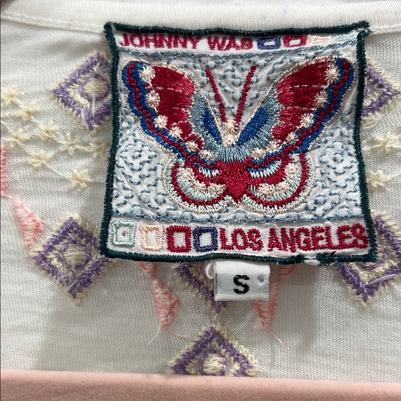 JOHNNY WAS Cream Long Sleeve Pullover Top with Colorful Embroidery Small - Picture 2 of 6
